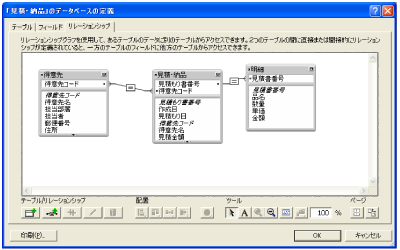 リレーションシップ設定画面
