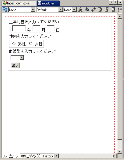 入力ページの外観