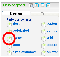 frameアイコンをドラッグ&ドロップする