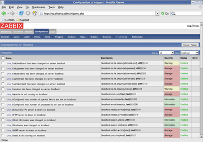 トリガーの設定画面