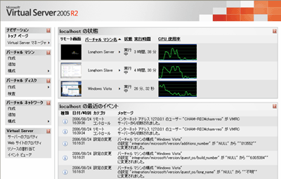 Virtual Server 2005 R2の管理画面