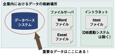 企業内におけるデータの格納場所