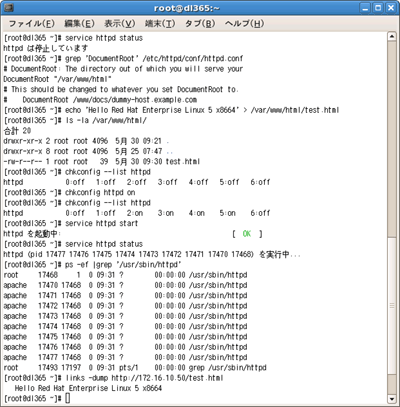「DocumentRoot」という文字列が含まれているかを確認