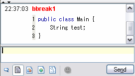 Java�R�[�h�̃��b�Z�[�W���M