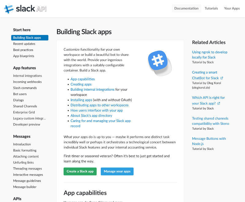 Slackアプリケーションを作成する